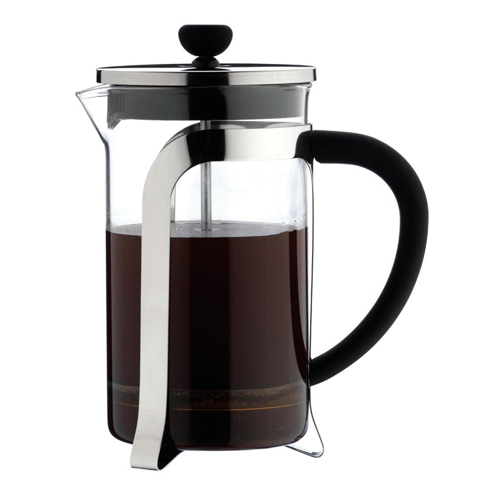Café Olé Mode Cafetière, Glasbehälter mit edlem Edelstahlgehäuse und Siebfilter, 1000 ml (8 Espresso