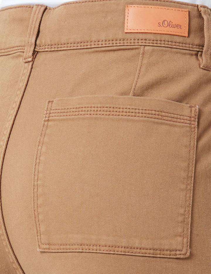 s.Oliver Damen Hose lang Suri Wide Leg 42W / 32L Brown Stretched D, 42W / 32L Brown Stretched D