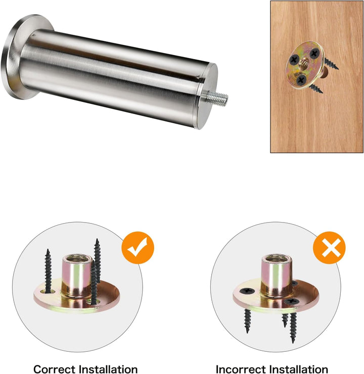 4 Stück Möbelfüsse Edelstahl, 18cm Sofa Füsse, Möbelbeine Metall, Für Schrankfüsse Bett Beine/Sofa B