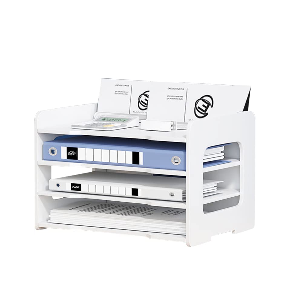 Umllpet Briefablage, 4-Tier Schreibtisch Organizer, Stapelbares Dokumentenablage, A4 Papier Aktenauf