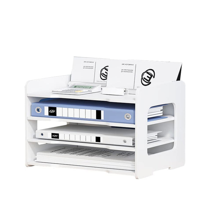Umllpet Briefablage, 4-Tier Schreibtisch Organizer, Stapelbares Dokumentenablage, A4 Papier Aktenauf