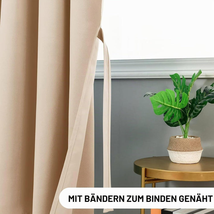 DWCN Vorhänge Blickdicht Gardinen mit Kräuselband Vorhang Schlafzimmer 2er Set H 228 x B 117 cm, War