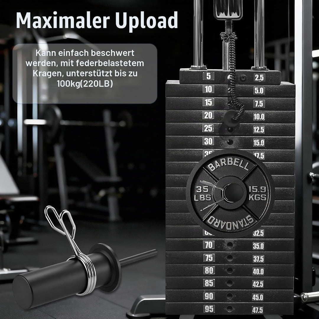 Gym Pin für Zusatzgewicht, Länge 110mm Durchmesser 10mm Gympin mit Federclip, Loading Pin Gewichtsst
