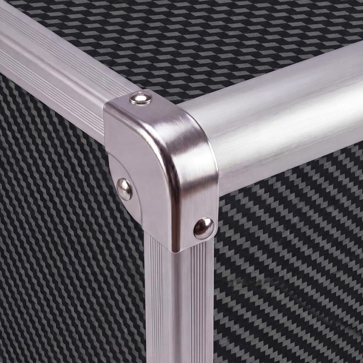 N&BF Kosmetikkoffer Gross Schwarz Carbon | Abschliessbarer Schminkkoffer & Beautycase aus Aluminium