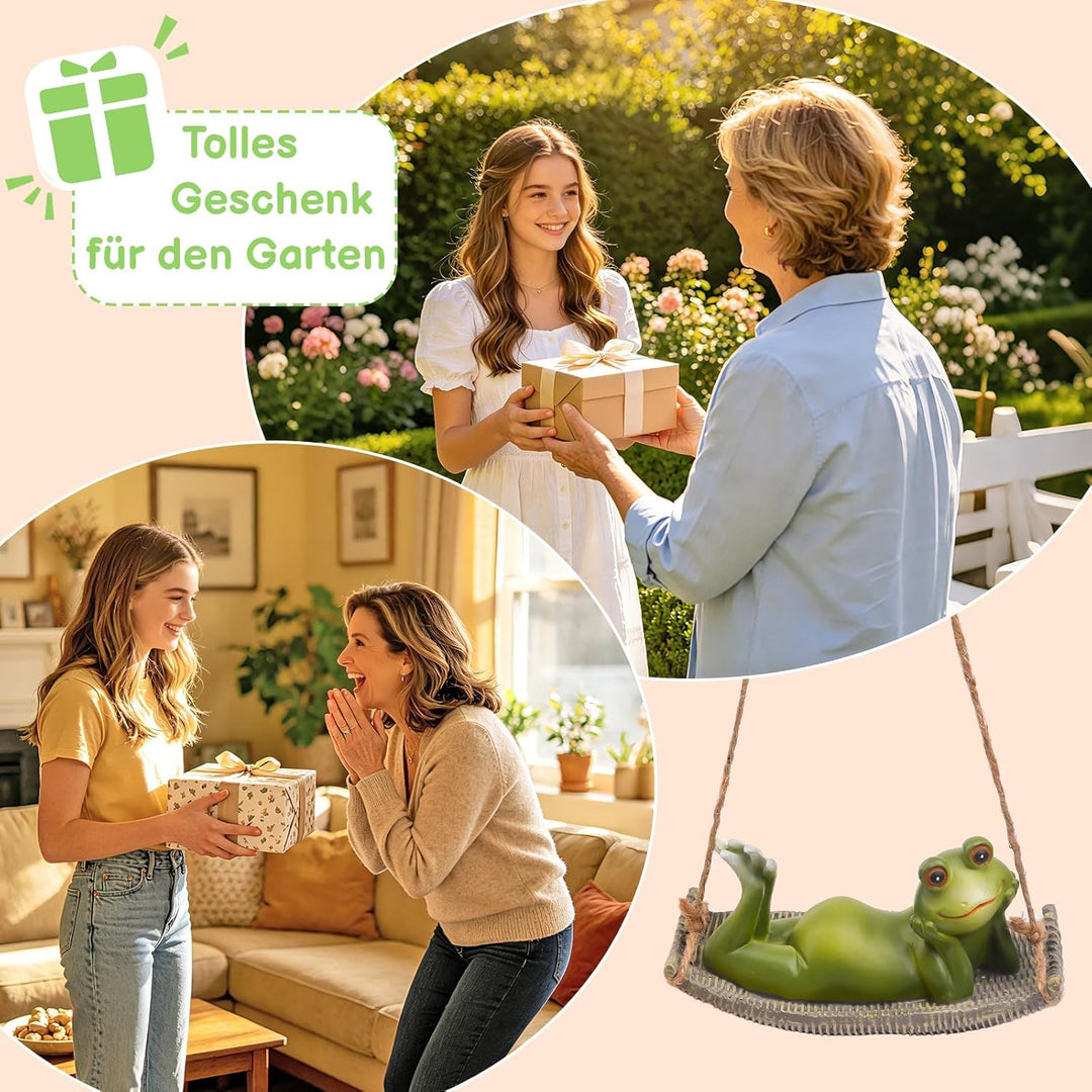 Gartenfrosch-Statuen, hängende Frosch-Gartenfiguren, Dekorationen für drinnen und draussen, Baumschm