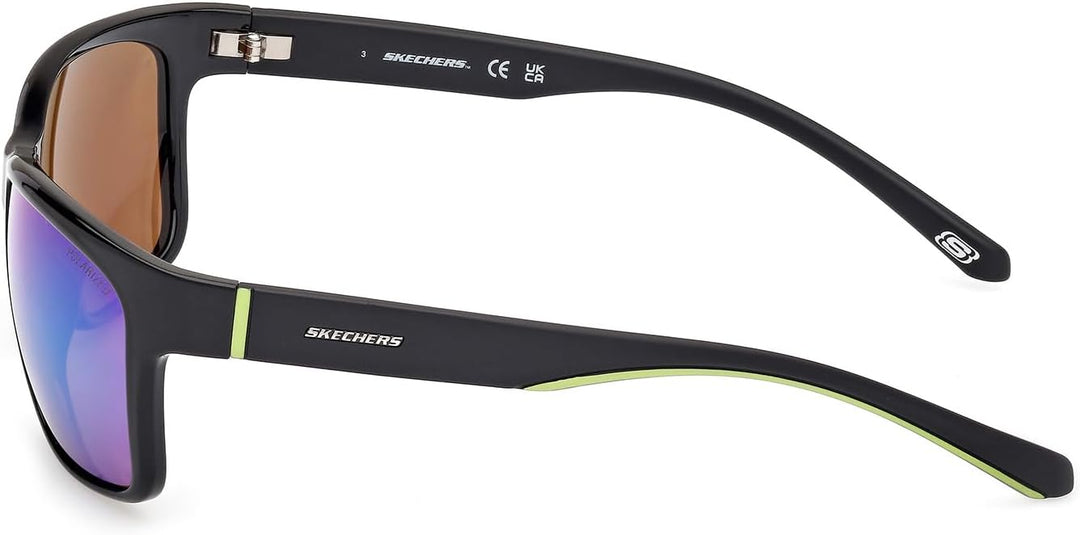 Skechers Unisex Se6117 Sunglasses 58 Shiny Black, 58 Shiny Black