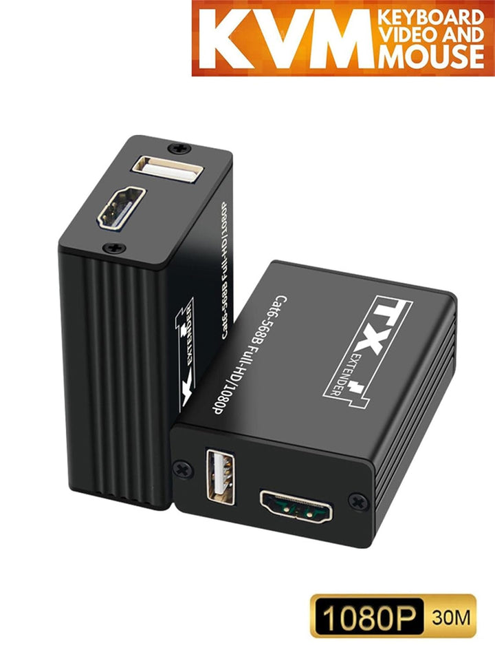 KVM-Extender HDMI RJ45 30M 1080P HDMI KVM-Extender mit USB auf Cat6 5E LAN Network Ethernet Extender