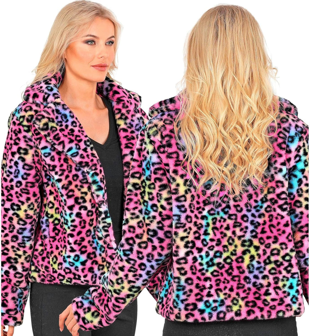 W WIDMANN MILANO Party Fashion - Damen Kunstfell-Jacke, flauschiger Pelz, Plüschjacke, Kostüm, Party
