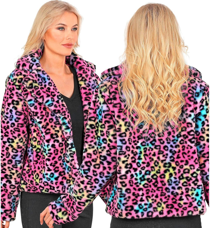 W WIDMANN MILANO Party Fashion - Damen Kunstfell-Jacke, flauschiger Pelz, Plüschjacke, Kostüm, Party