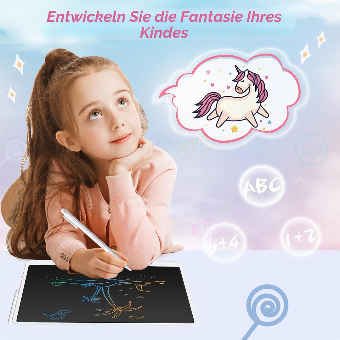 LCD Schreibtafel Kinder, Zaubertafel 16 Zoll, Umweltfreundlich Heller Bunten Schrift Pad Lernspielze
