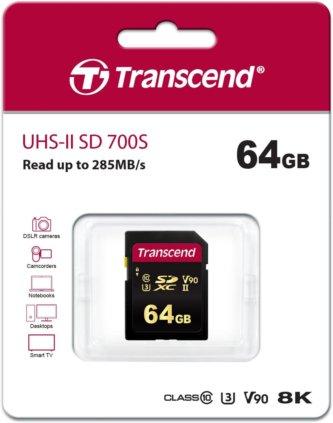 Transcend 64 GB SDXC/SDHC 700S Speicherkarte TS64GSDC700S / bis zu 285 MBs lesen und 180 MBs schreib