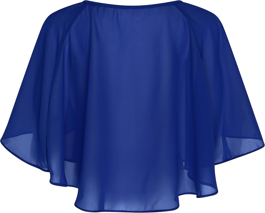 Bolerose weich Hochzeit Umhängetuch Abend Durchsichtiges Chiffon Überwurf Umhang Schultertuch Königs