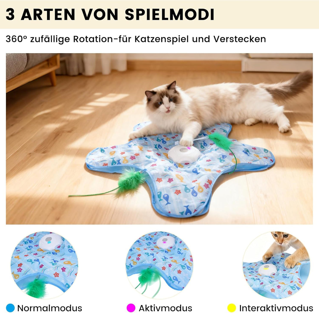 FIVAVA Katzenspielzeug Selbstbeschäftigung,Interaktives Katzenspielzeug Elektrisch,Aufladbar Spielze