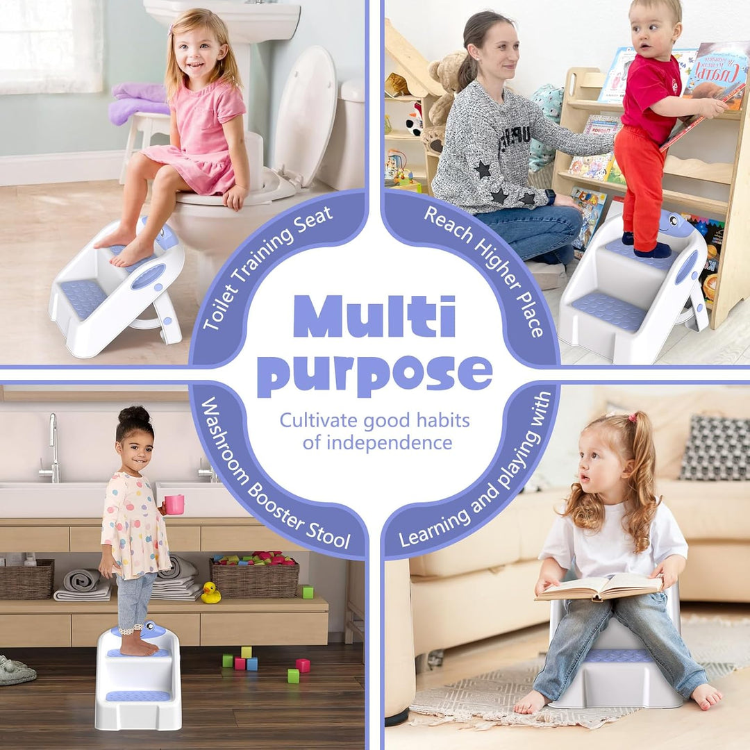 Tritthocker Kinder, Kinderhocker 2 Stufen, Trittschemel für Baby, Robuster Hocker Zweistufiger Tritt