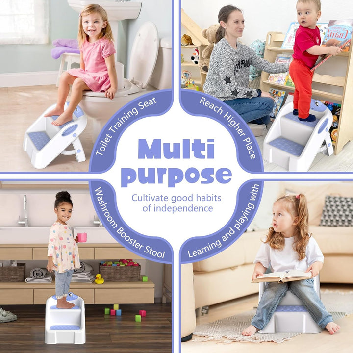 Tritthocker Kinder, Kinderhocker 2 Stufen, Trittschemel für Baby, Robuster Hocker Zweistufiger Tritt