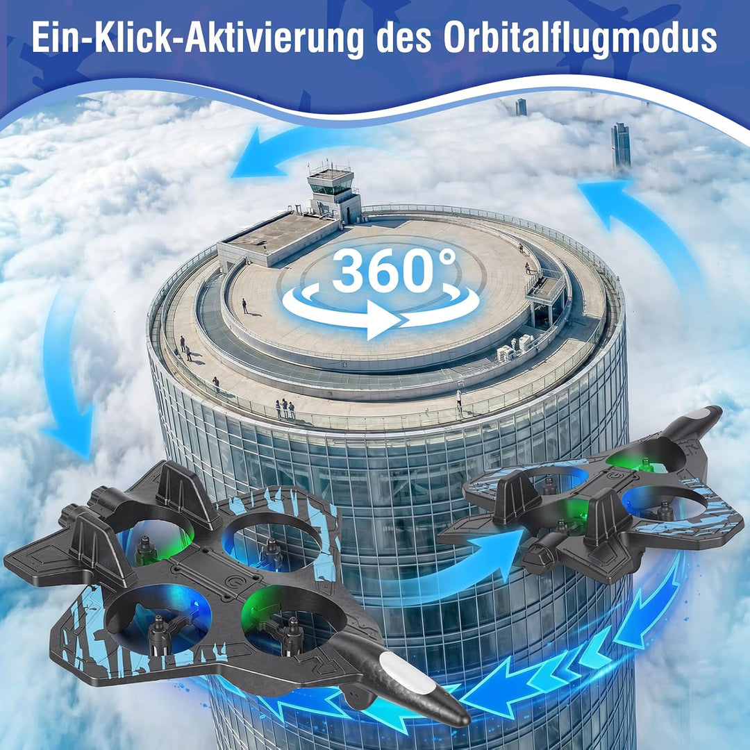 Mini Drohne für Kinder,RC Flugzeug Spielzeug Quadrocopter Drone für Kinder und Anfänger mit 2 Akkus,