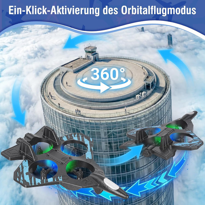 Mini Drohne für Kinder,RC Flugzeug Spielzeug Quadrocopter Drone für Kinder und Anfänger mit 2 Akkus,
