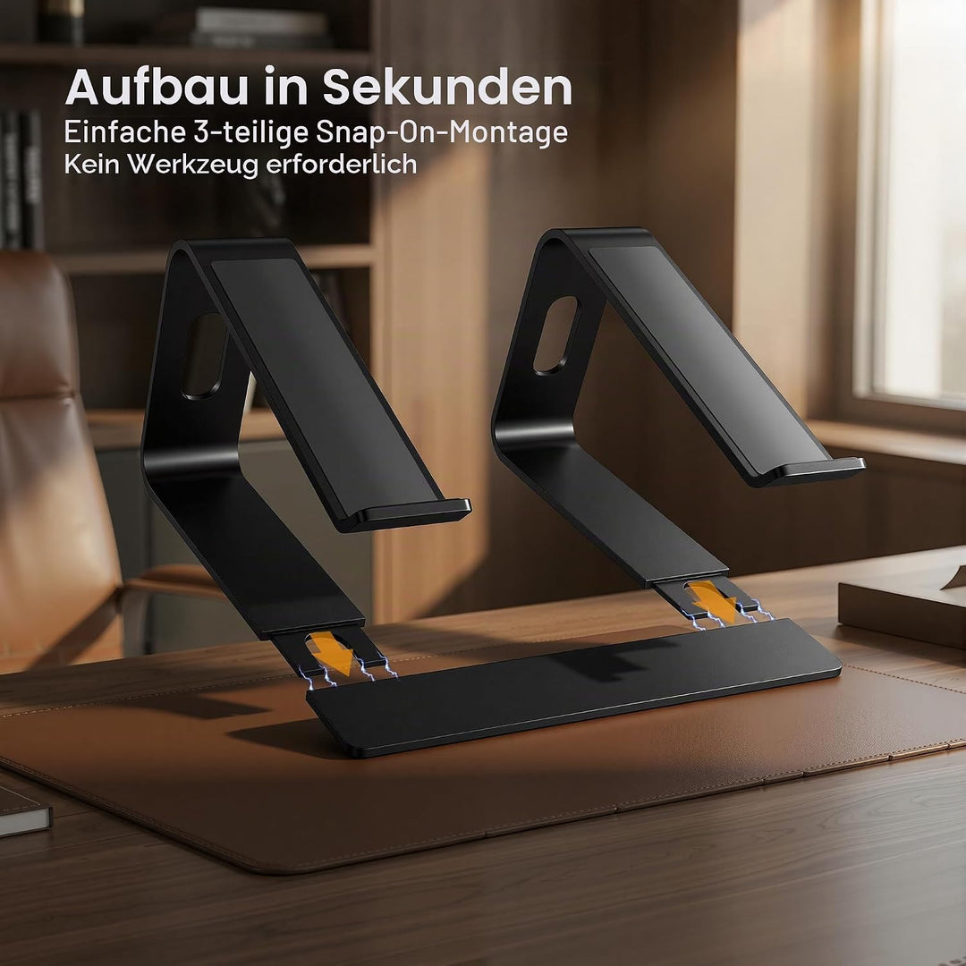 SOUNDANCE Laptop-Ständer, Aluminium-Computer-Erhöhung, ergonomischer Laptop-Ständer für den Schreibt