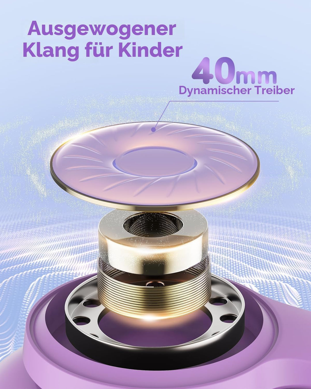 iClever Noise Cancelling Bluetooth Kopfhörer Kinder, 60 Spielzeit, Sichere Lautstärke 80 dBA, Typ-C-