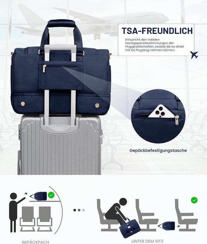 LOVEVOOK Sporttasche Reisetasche Gross, 50L Weekender Travel Duffel Bags mit Kulturtasche, Schuhfach