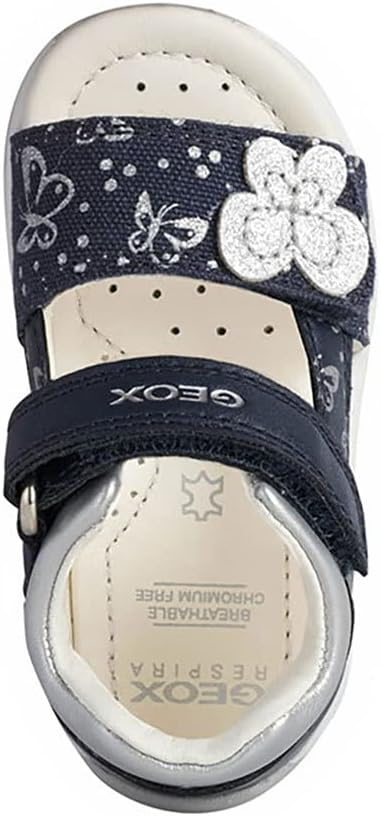 Geox Baby - Mädchen B Sandal Tapuz GirlErste Schritte 20 EU Navy Silver, 20 EU Navy Silver