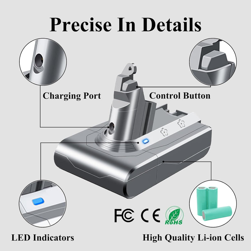 DTK Ersatzakkus für Dyson Staubsauger V6 DC62 DC58 DC59 DC61 DC72 DC74 SV03 SV05 SV06 SV07 SV09 Akku