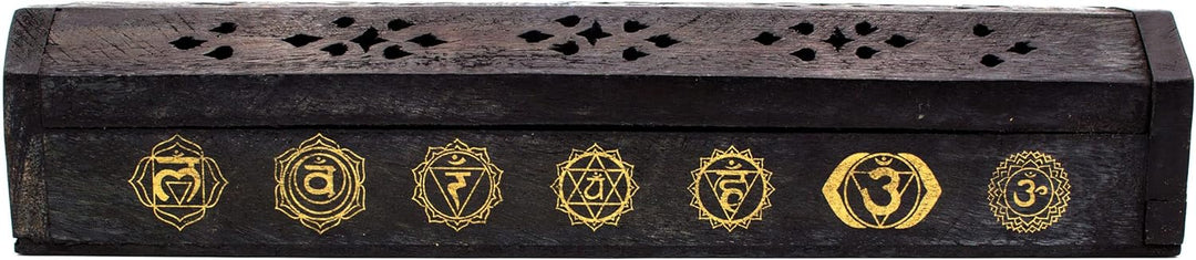 Set 7 Chakren: Masala Räucherstäbchen 7 Chakras inkl. Räucherstäbchen-Box mit Chakra Symbolen aus Ro