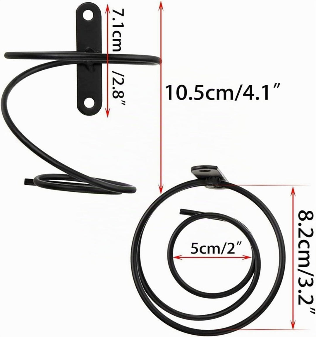 Packung mit 6 An der Wand Montierten Regalen - Rot Flaschen Display Halter mit Schrauben, Metall Org