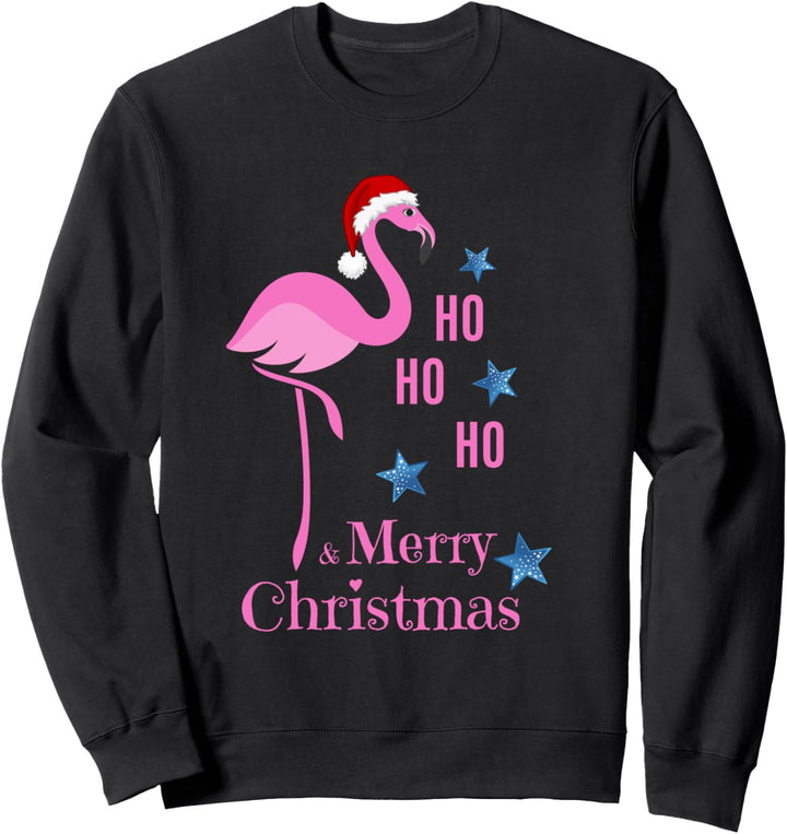 Pink Flamingo Santa Merry Christmas Sweatshirt