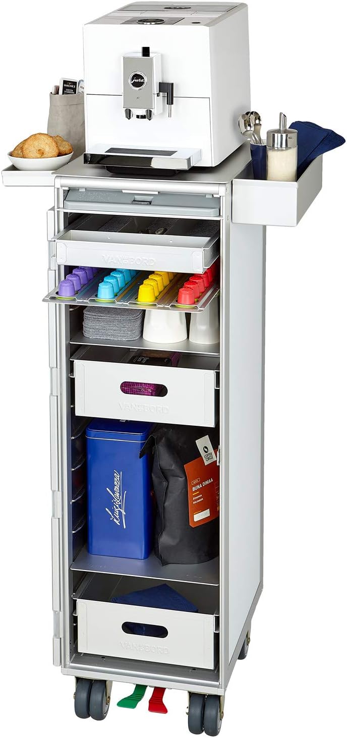 VanDeBord Ausstattungspaket Kaffeebar, Zubehör für Airline Trolleys, Kaffeebar-Möbel (Aluminium, Atl