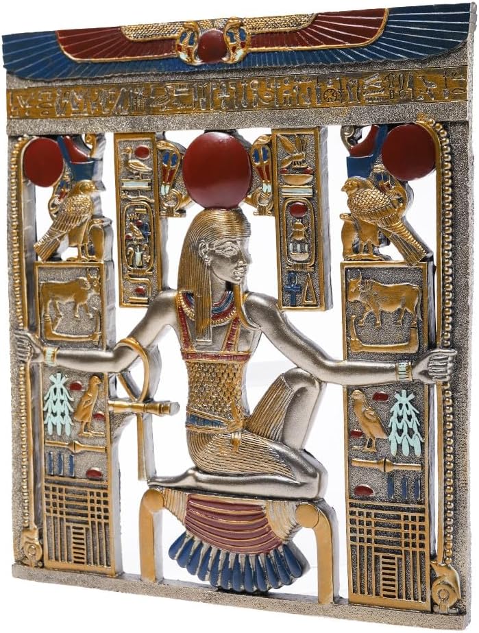 Lachineuse - Ägyptisches Wandbild 26,5 x 23,5 cm – ägyptischer Rahmen mit Pharaonen & Hieroglyphen –