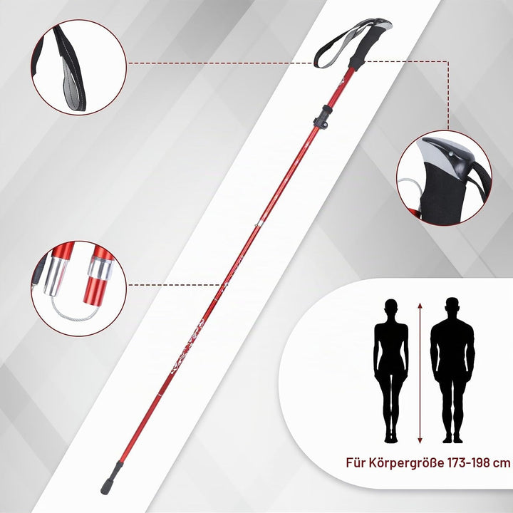 VINATO Wanderstöcke faltbar, Nordic Walking Stöcke Damen, Teleskop Wanderstöcke mit Tragetasche für