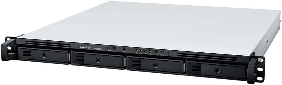 Synology RS822RP+ 4-Bay RackStation NAS (AMD Ryzen V1500B 2GB RAM 4xRJ-45 1GbE LAN-Port) ohne HDDs o