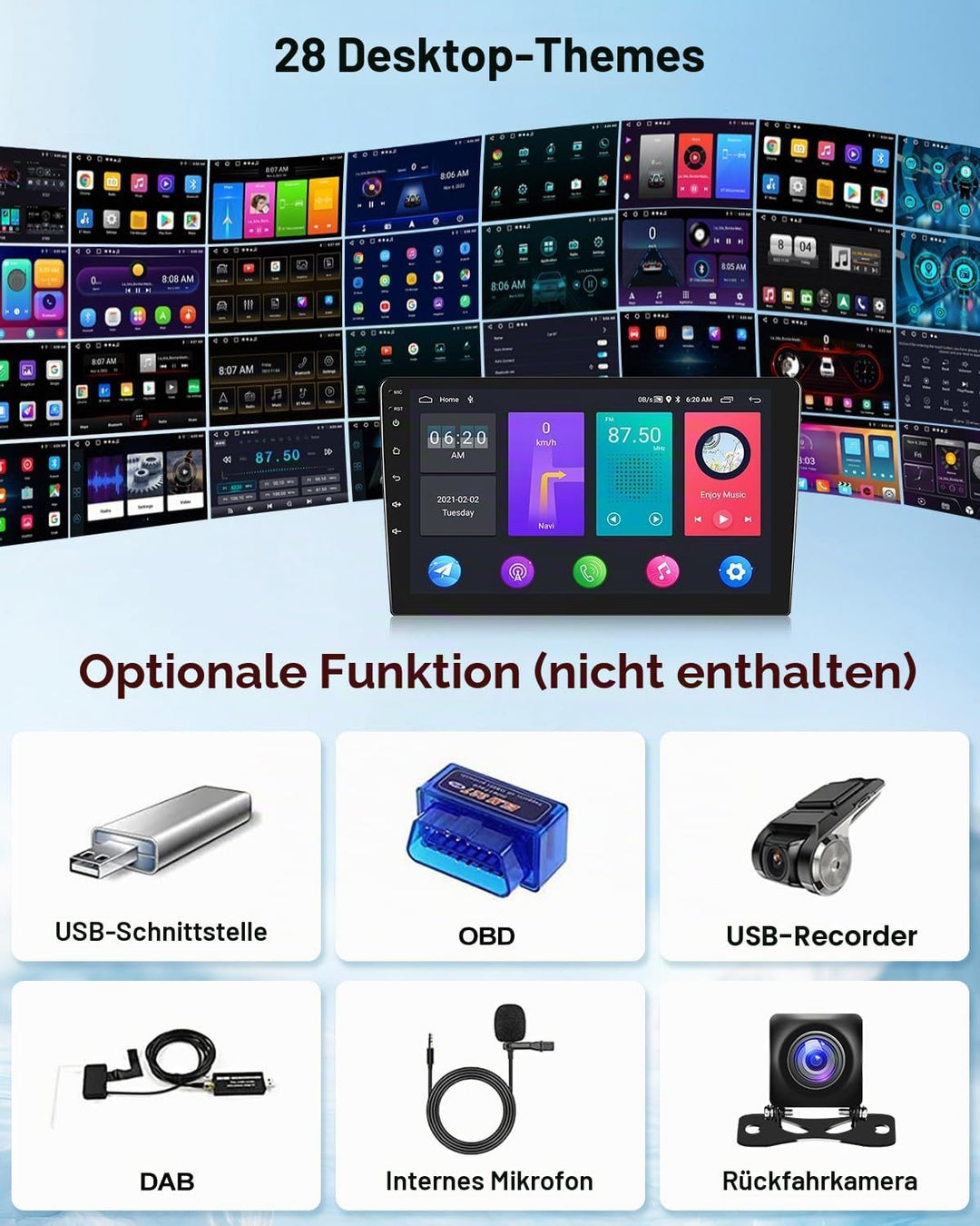 2G+64G CAMECHO Autoradio für Ford Mondeo 3 2004-2007 Hatchback mit Navi Carplay Android Auto,Android