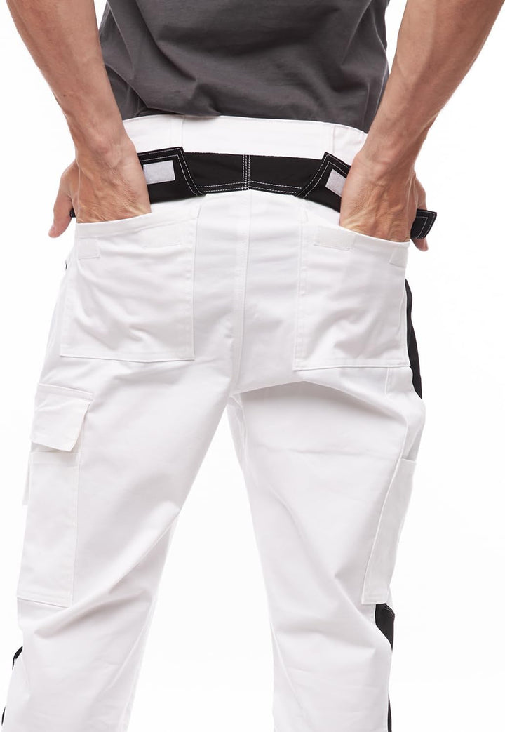 strongAnt Arbeitshose komplett Stretch Männer Berlin Pro Bundhose 42 Weiss-schwarz / Powerstretch, 4