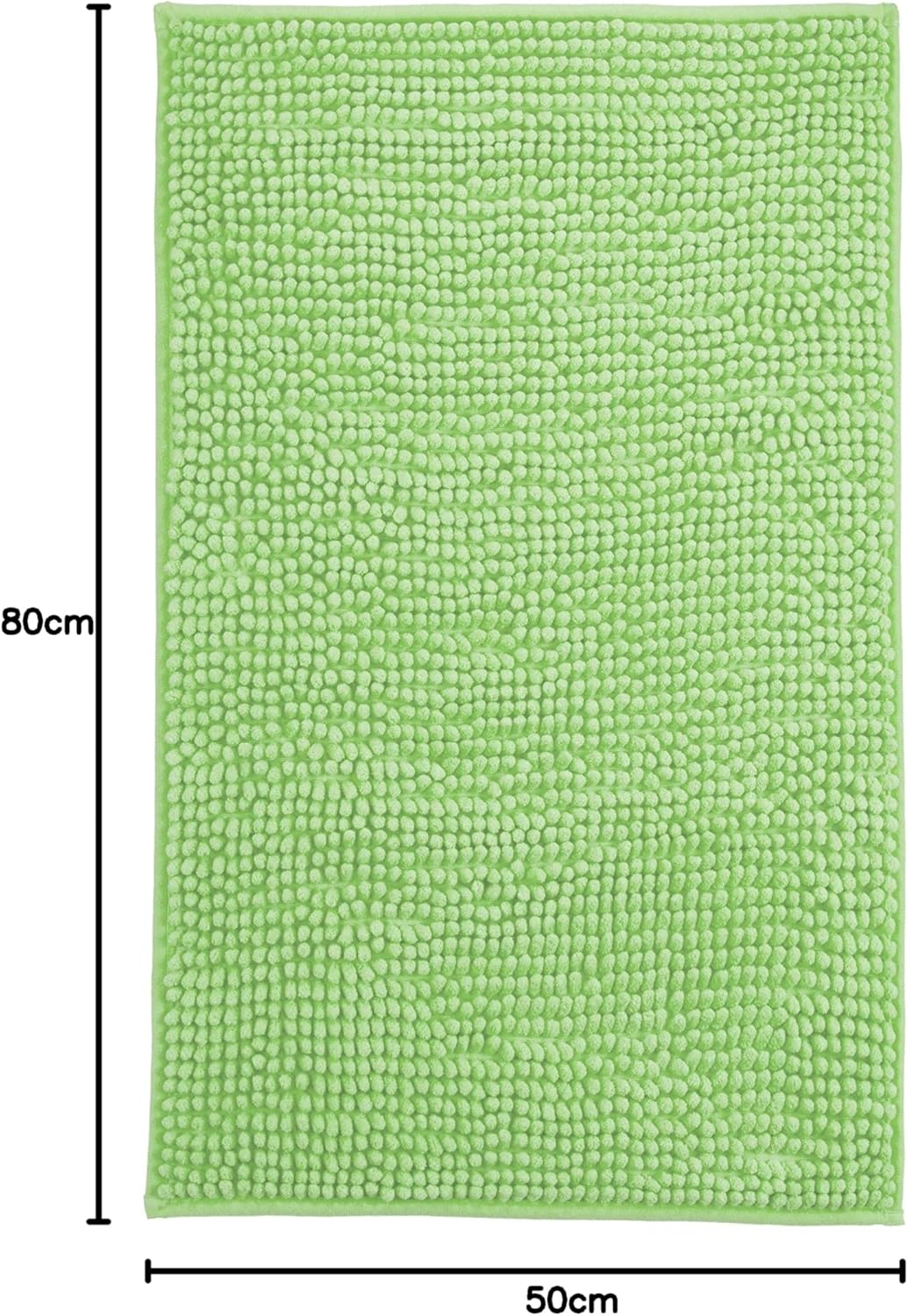 Brandsseller Moderne Chenille Badmatte Duschmatte Badeteppich im Shaggy Style (50x80 cm, Grün) 50x80