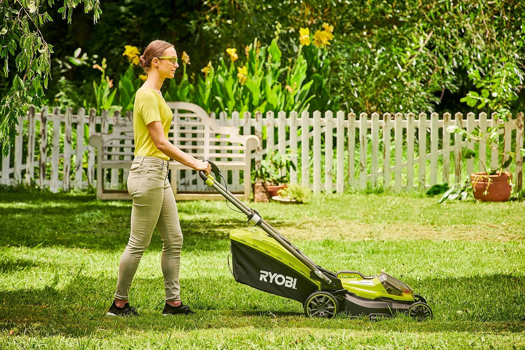 RYOBI 18 V ONE+ Brushless Akku-Rasenmäher RY18LMX40A-150 (Schnittbreite 40 cm, 6-fache Höhenverstell