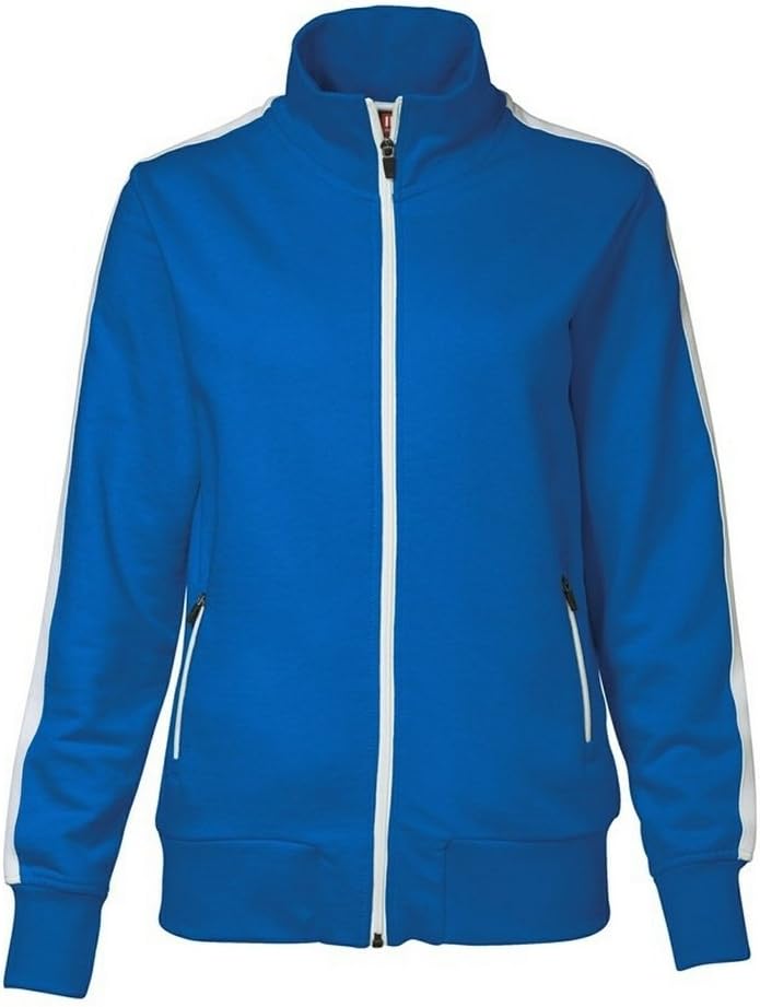 ID Damen Sweatjacke CARDIGAN m. Kontraststreifen (3XL, grau-meliert) Grau-Meliert