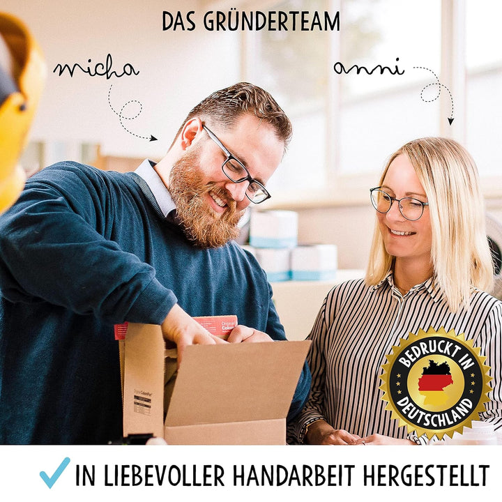 OWLBOOK DU ICH Superhelden Paare Bild im Holz-Rahmen A3 mit Passepartout Geschenke Geschenkideen für