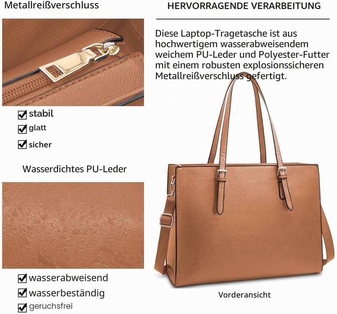 NUBILY Handtasche Shopper Damen Grosse Schwarz Handtasche Leder Umhängetasche Arbeitstasche Gross La