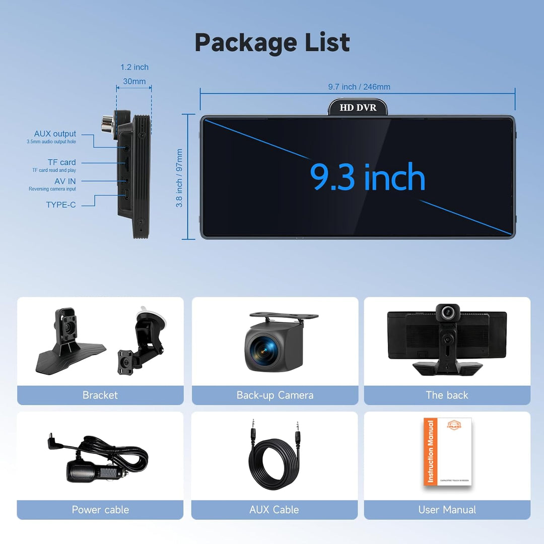 Haudio Carplay Display,für Wireless Carplay und Android Auto,HD Touchscreen Tragbarer CarPlay Bildsc