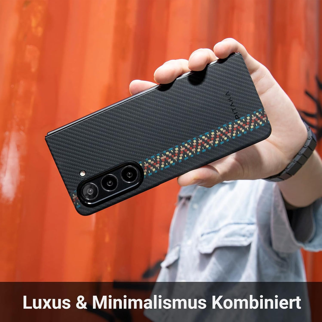 pitaka Ultradünne Hülle für Samsung Galaxy Z Fold 5 Leichte Handyhülle aus 600D Aramidfaser Kratzfes