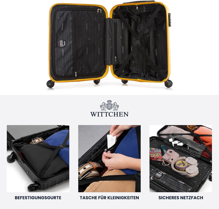 WITTCHEN Reisekoffer 4er Koffer-Set Rollkoffer Trolley Handgepäck Gepäck Reisekoffer Set Hartschale