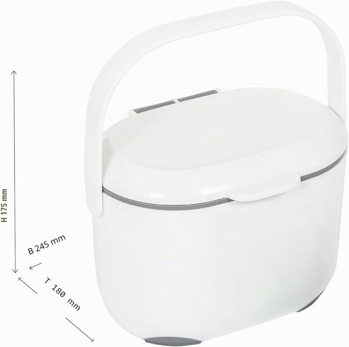 Addis Komposteimer für die Küche, 2,5 l, schwarz / grau, 2.5L, Schwarz / Grau