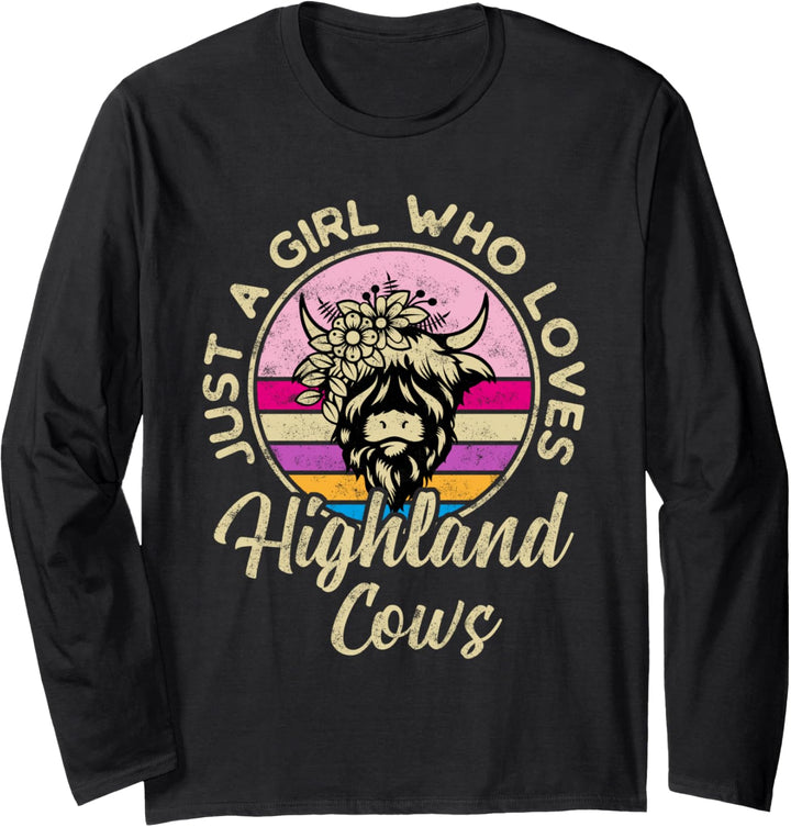 Nur ein Mädchen das Schottisches Hochlandrinder liebt Bullen Langarmshirt
