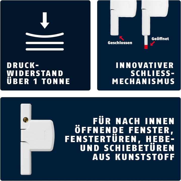 ABUS Fenster-Zusatzsicherung FTS206 AL0145 - Fensterschloss mit zweistufiger Verriegelung, gleichsch