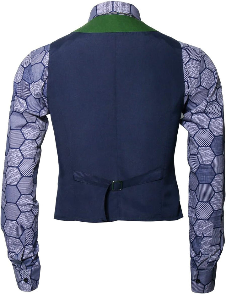 Herren Joker Kostüm Hemd Weste Krawatte Anzug Outfit Set Ritter Gangster Verkleidung Halloween Cospl