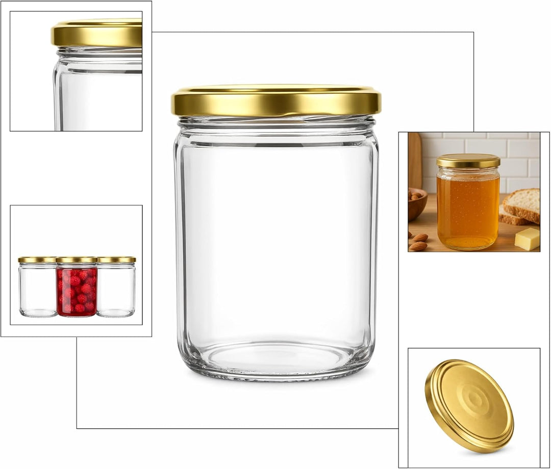 made in home -Marmeladengläser 440ml mit fi82 mm Schraubdeckel, Einmachgläser mit Deckel, Sturzgläse