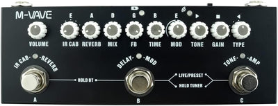 M-Vave Cube Baby - Guitar Multieffect, 8 IR-Verstärker-Emulationen und 4 Effekte (Chorus, Phaser, De