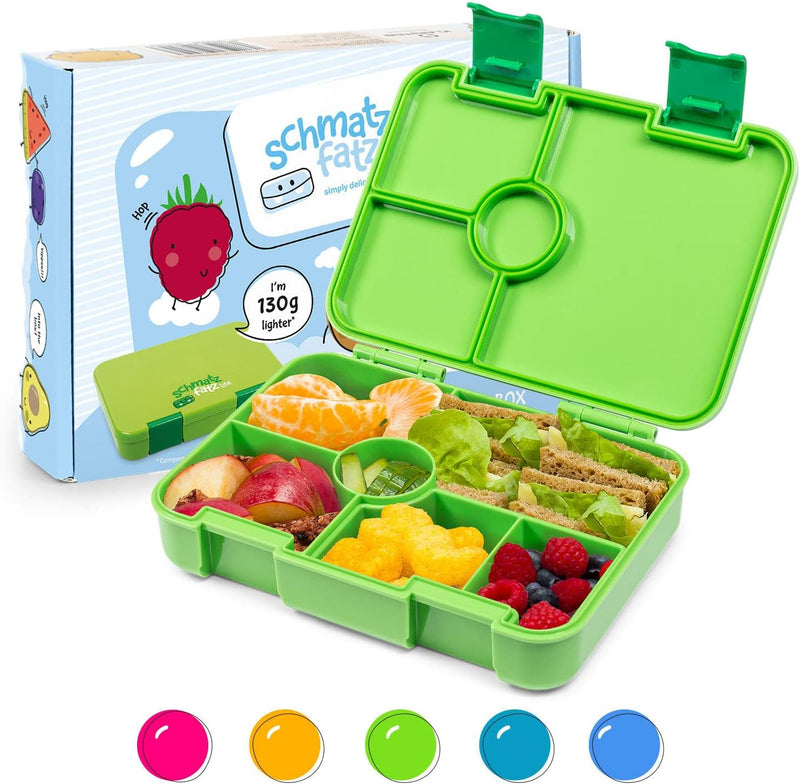 schmatzfatz Brotdose Kinder mit Fächern, BPA Frei Lunchbox Kinder, Bento Box Kinder, Brotbox für Mäd